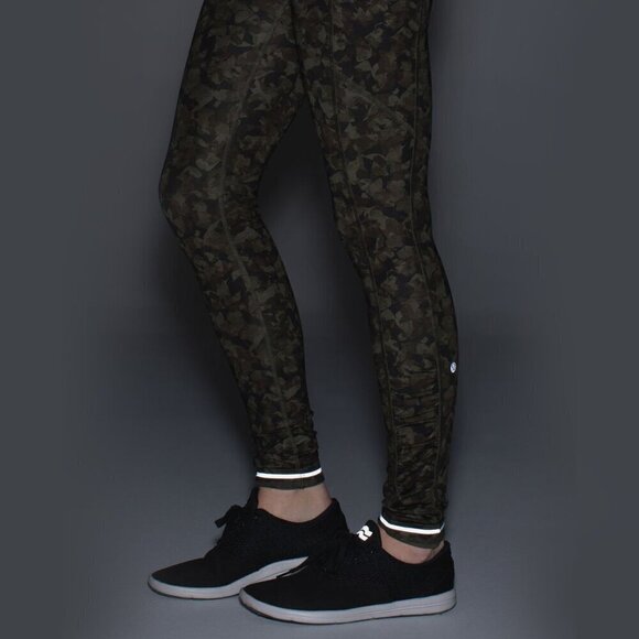 Lululemon Leggings Speed Tight III Reflective Hem Pockets Camo - Picture 1 of 16